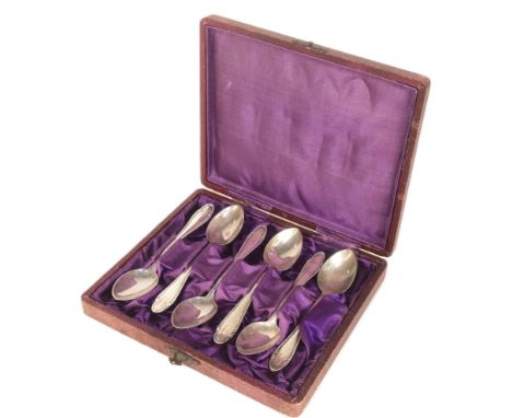 A cased set of x6 WWII Second World War style Waffen SS canteen / mess spoons, each with SS runes engraved on the handle. Spo