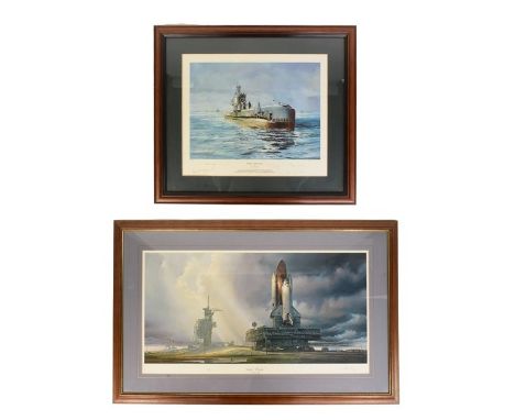 After Attila Hejja (1955-2007) - x2 signed prints by NASA artist Attila Hejja comprising "Cape Winds" depicting the Space Shu