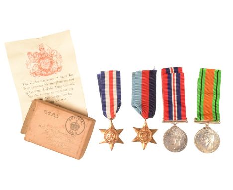 A WWII Second World War medal group comprising British War medal, Defence medal, 1939-1945 Star and the France &amp; Germany 