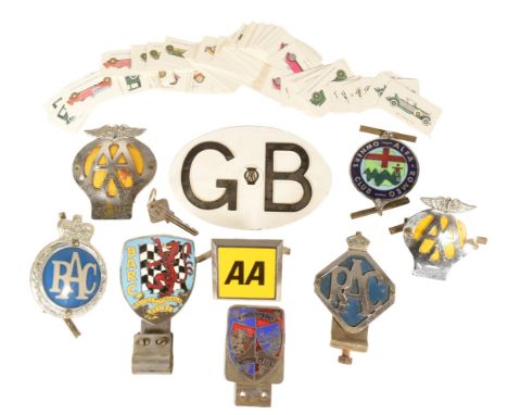 Automobilia - a collection of vintage classic car badges comprising; RAC Royal Automobile Club (King and Queen Crown examples