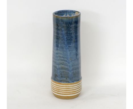 A modern flambe ceramic vase of a cylindrical form, probably by DM pottery - Australia, H30cm, mint condition, late 20th cent