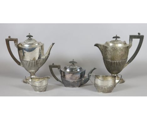 An assembled silver tea/coffee service, various assay offices, total weight 1532 grams.