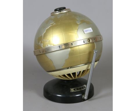 A novelty Art Deco style transistor radio in the form of a globe.