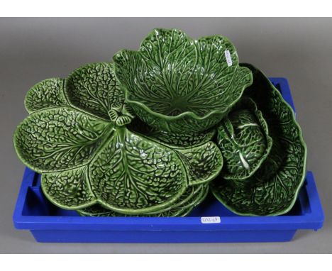 A collection of European ceramic leaf dishes.