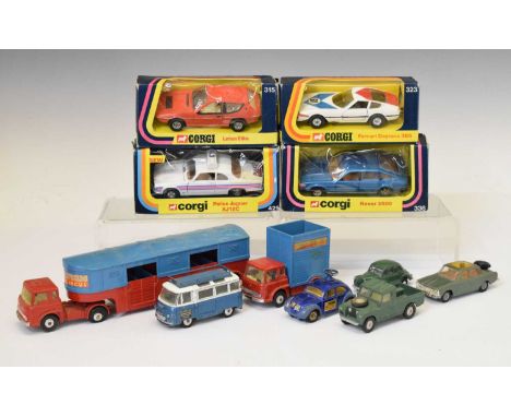 Corgi - Four boxed diecast model vehicles comprising; 429 'Police Jaguar XJ12C', 323 'Ferrari Daytona 365 GTB/4', 315 'Lotus 