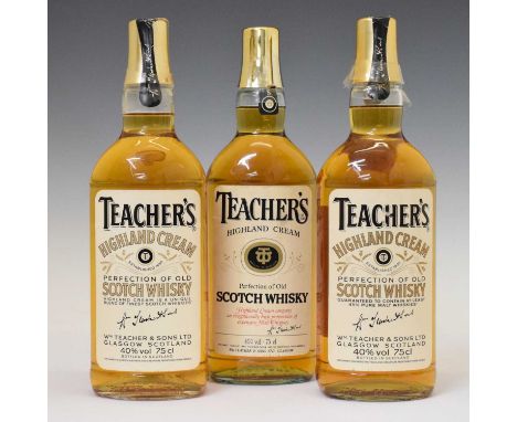 Teacher's 'Highland Cream' Old Scotch Whisky, 3 x 1 litre bottles