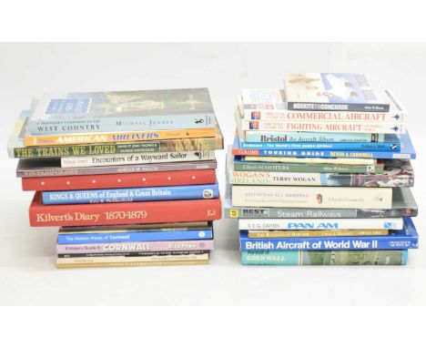 Assorted quantity of transport and other reference books to include; Panam, An Airline and its Aircraft, Fighting Aircraft of