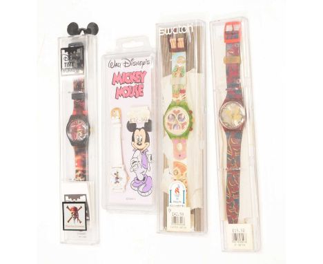 Russian-themed Swatch wristwatch, together with another Swatch watch, child's Walt Disney Mickey Mouse watch and Disney Time 