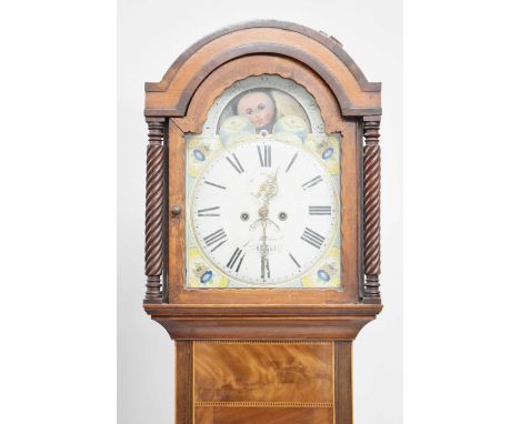 Bristol Interest - early 19th century inlaid mahogany-cased 8-day painted dial longcase clock, J. MIchael, Bristol, circa 183