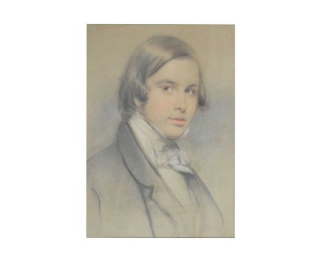 Follower of George Richmond (1809-1896) - Pastel - Portrait of a gentleman, 47cm x 36.5cm, framed under glass