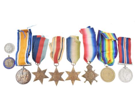 First World War medal trio awarded to Private Frederick Turner of the Middlesex Regiment comprising; War Medal, Victory Medal
