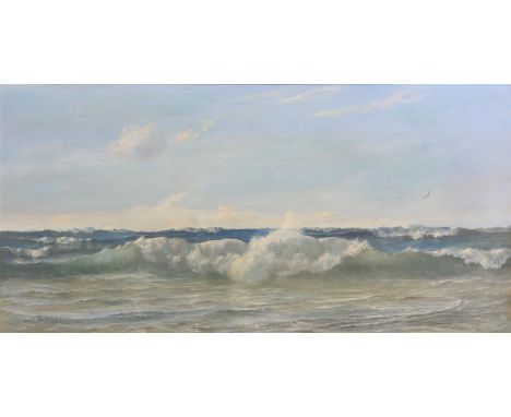 H. H. Stanton (British, twentieth century), seascape. Oil on canvas. Signed lower left. Framed. Image size 45 x 91cm.