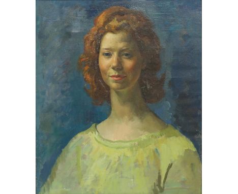 § Lionel Ellis.(1903-1988)  Portrait of a Woman in Yellow Blouse. Oil on canvas, unsigned. 64 x 73cm. Lionel Ellis ARCA (1903