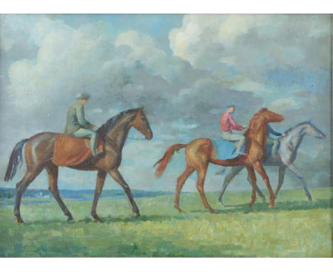 § Lionel Ellis (1903-1988) Riders in a landscape. Oil on canvas, unsigned. 38 x 48cm. Lionel Ellis ARCA (1903-1988) was an im