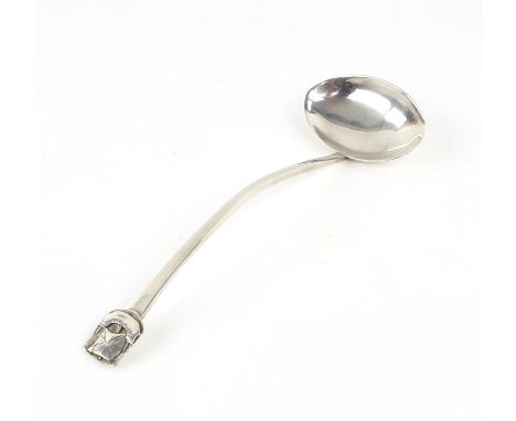 Scottish silver ladle surmounted with a model of a Celtic ship by Mary Johnston Graham, out of Clackmannanshire, Edinburgh 19