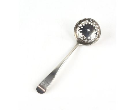 George III silver sifter ladle by Alice and George Burrows, London 1801