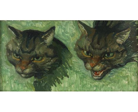 § Lionel Ellis (1903-1988),. Two Cats. Oil on board, unsigned. 34 x 50cmsLionel Ellis ARCA (1903-1988) was an important twent