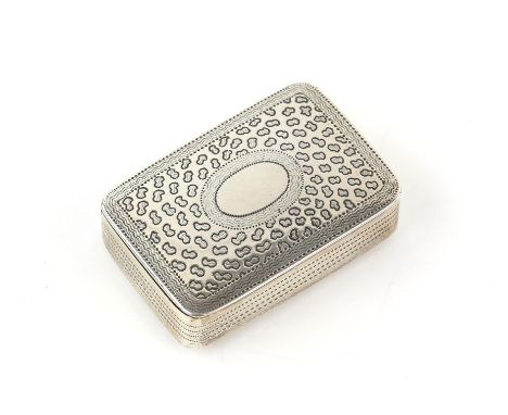 George III silver snuff box by Joseph Wilmore, Birmingham 1810, engraved decoration 4 cms, 18 grmsCondition Report:  Decorati