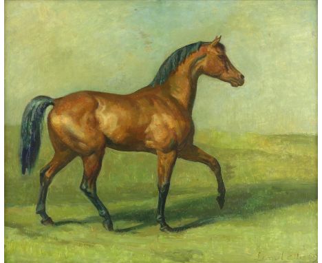 § Lionel Ellis (1903-1988) Prancing Horse. Oil on board 1959. Signed and dated lower right. 58 x 69cms. Lionel Ellis ARCA (19