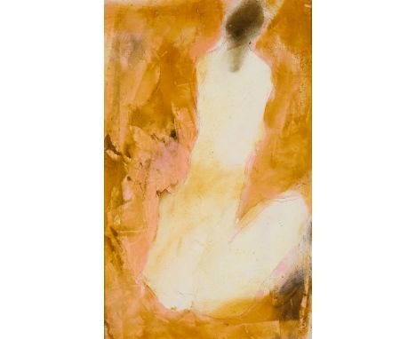 Shiro Tsujimura, Japanese b.1947 - Seated nude; mixed media on canvas, signed lower right 'Siro', 51 x 31.5 cm: together with