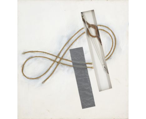 Yannis Bouteas,  Greek b.1941 - Infinite;   mixed media, neon and rope on plywood, signed on the reverse 'Yannis Bouteas', H1