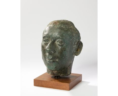 Nigel Konstam,&nbsp;British 1932-2022 -&nbsp;Portrait of Ivor Abrahams;&nbsp;bronze on wooden base, H28 x W19 x D21 cm includ