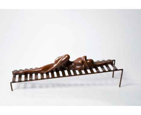 Jorge Quintero Soto, Venezuelan 20th century -&nbsp;Solaz (Solace); bronze, signed and numbered to the ladder 'Joe Quintero 6