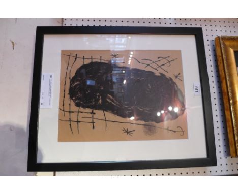 Joan Miro, original lithograph 1972, unsigned and untitled study, printed by Mourlot