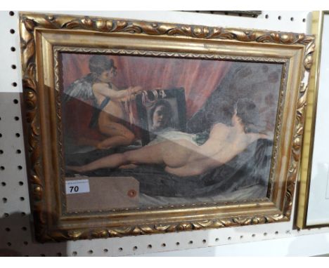 A print of Classical nude portrait study in a gilt frame 