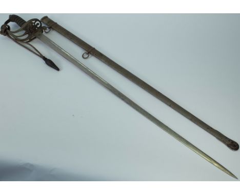 An Indian Police Senior Ranks Sword, circa 1901-1946, the etched blade measuring 83.5cm and the hilt with India Imperial Poli
