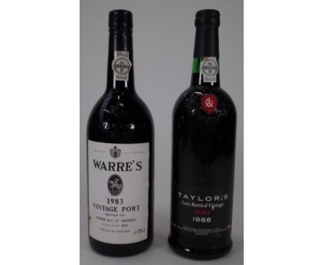 One bottle of 1983 Warre's vintage port and a botlle of 1988 Taylor's late bottled vintage port. (2)
