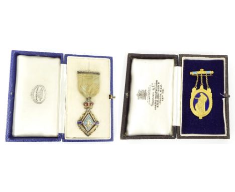 Victorian Diamond Jubilee medallion, silver-gilt and enamel with set jewels, issued to commemorate the 60th Anniversary of Qu