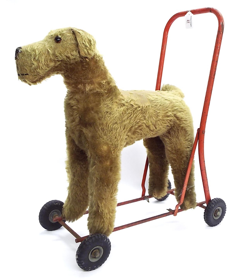 Child's push along walker dog by 'Lines Brothers', on painted metal