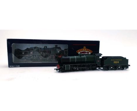 A Bachmann Branch-Line OO gauge 32-153 N class 1824 2-6-0 loco and tender, green livery, boxed
