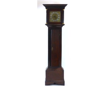 Thomas Muddle, Tunbridge Wells, a thirty-hour longcase clock, the brass and silvered face with Roman numerals, within an oak 