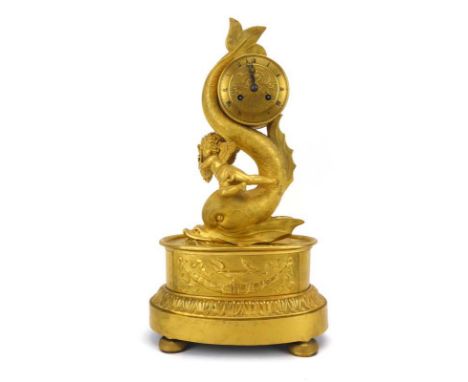 A Charles X French bracket clock, the eight-day movement striking on a bell and signed Lesieur, the gilt metal face depicting