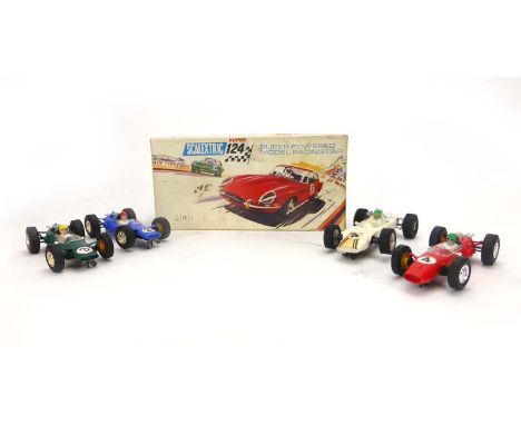 *PLEASE NOTE AMENDED DESCRIPTION*Seven Scalextric vehicles comprising:Lotus, boxed,C5 Europa,C63 Lotus 1961,2 x C81 Cooper an
