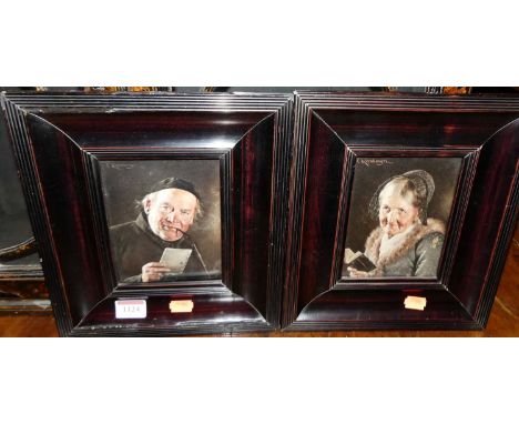 A pair of reproduction Dutch portrait prints