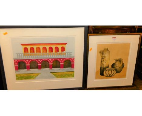 Ruth W Freeman - Kitchen table, lithograph, signed in pencil to the margin, 28 x 24cm; and one other by the artist (2)
