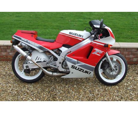 Suzuki's 'race replica' 250cc two-stroke flyer. Introduced by Suzuki in 1988 as a two-stroke, road-going version of the 250cc