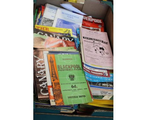 A box full of vintage football programmes from the 1960's &amp; 70's 