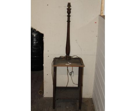 A vintage wooden lamp table 