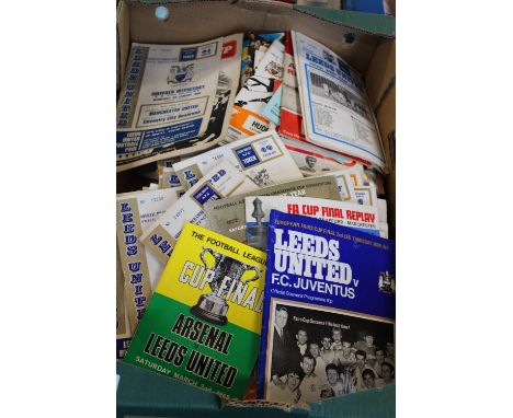 A box full of vintage Leeds United home/away programmes from the 1960's &amp; 70's