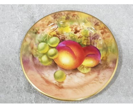 Royal Worcester handpainted miniature plate signed Roberts with fruit decoration