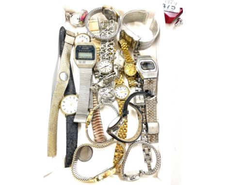 Tray of vintage and latest wristwatches to include Rotary, Sekonda etc, all untested 