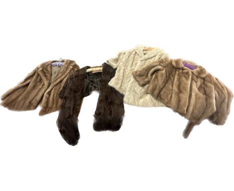 Selection of vintage ladies fur items to include a Marshall &amp; Snelgrove coat, shawl etc 