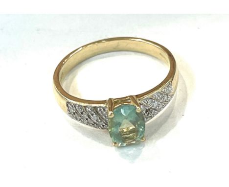 Ladies 9ct gold diamond and gem set ring, UK size R, approximate weight 3g 