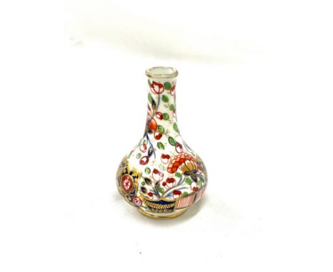 Early Royal Crown Derby Miniature rose Vase, height 4 inches 