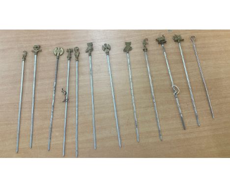 Vintage brass topped skewers 