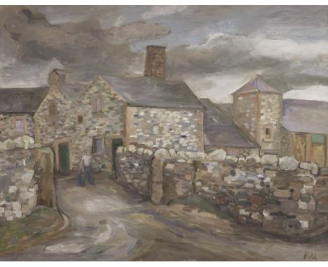 Sheila Fell R.A. (British, 1931-1979)Mechi Farm, Cumberland II signed 'Fell' (lower right); further signed and inscribed 'FEL